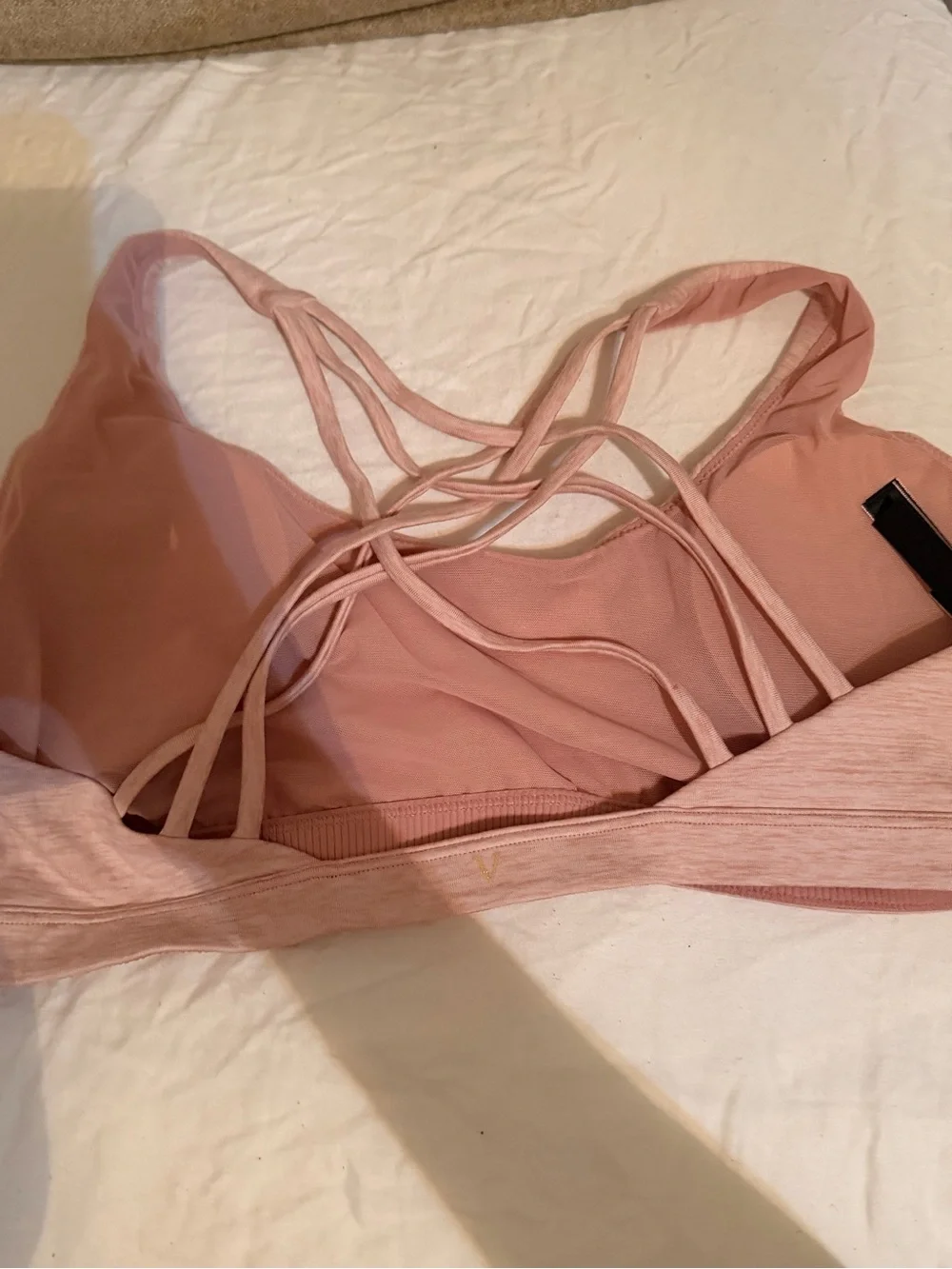 VICTORIAS SECRET Light Pink Strappy Sports Bra - X-LARGE